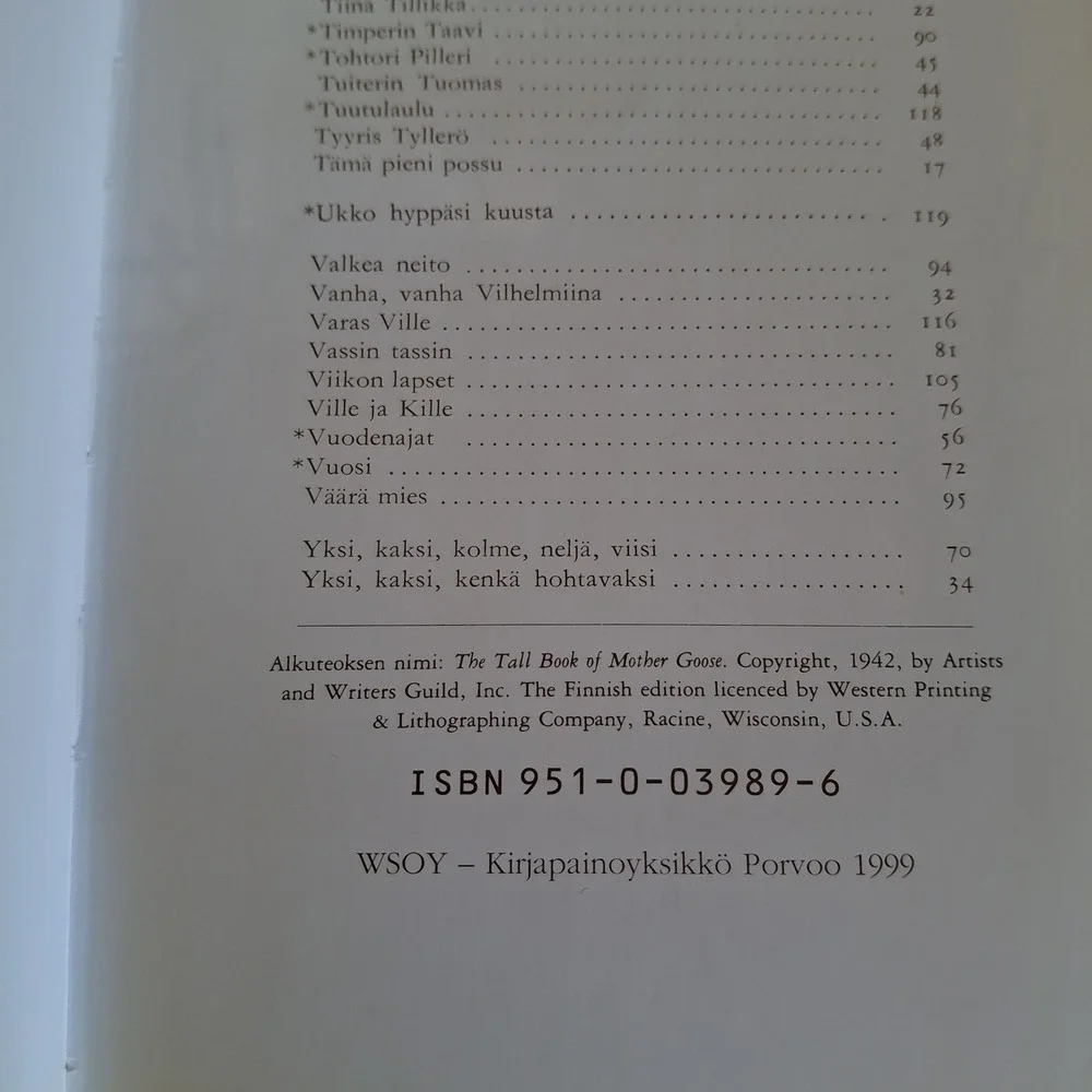 Hanhi-emon iloinen lipas Kirsi Kunnas Mother‎ Goose Finnish Rhymes Rojankovsky